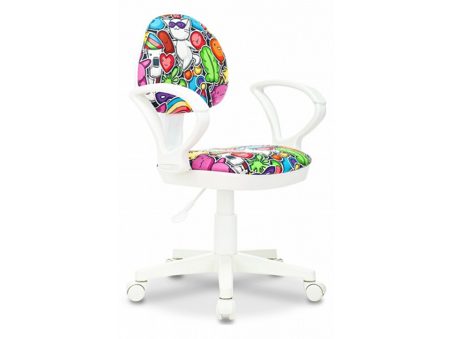 Кресло детское компьютерное KD-3/WH/ARM/MASKARAD