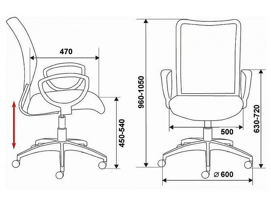 Кресло компьютерное Бюрократ CH-599/R/TW-97N