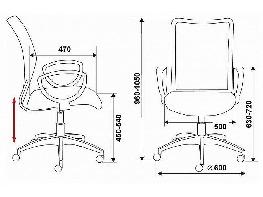 Кресло компьютерное Бюрократ CH-599/DB/TW-10N