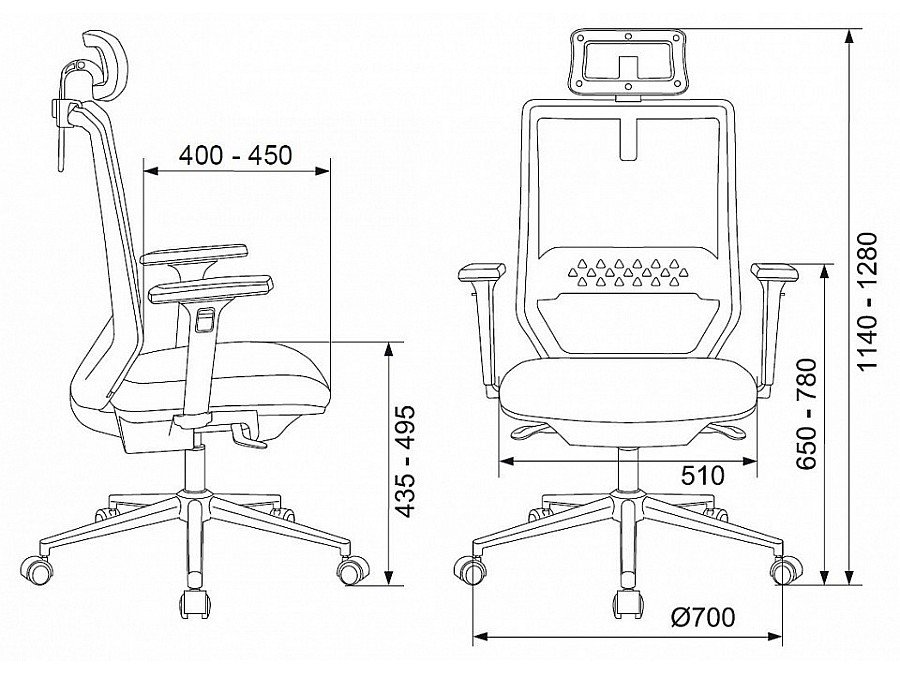 Кресло компьютерное Бюрократ MC-612N-H