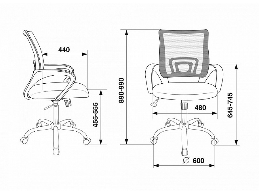 Кресло компьютерное CH-695N/SL/DG/TW-11