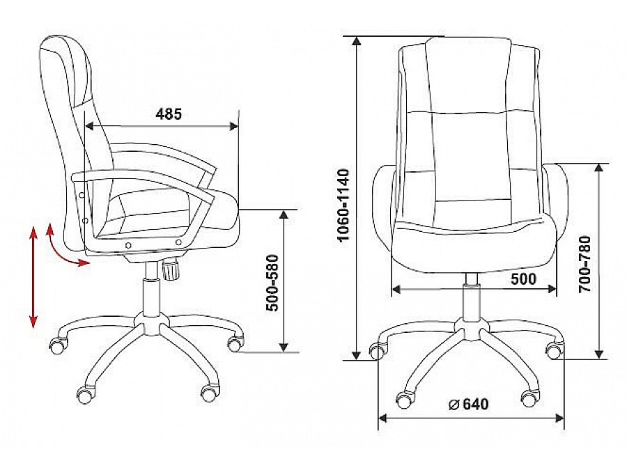 Кресло для руководителя T-800N/BLACK