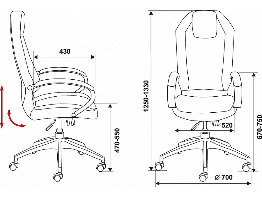 Кресло для руководителя Бюрократ Aura/Black