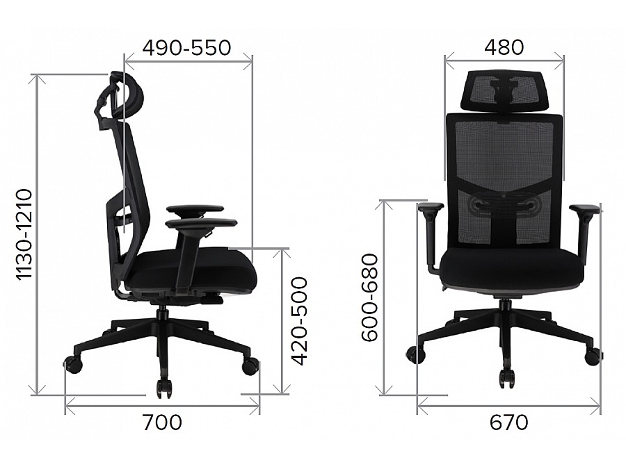 Эргономичное кресло Everprof Fuji Сетка Черный
