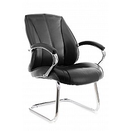 Кресло для посетителей Everprof Forum CF Экокожа Черный
