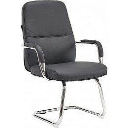 Кресло для посетителей Everprof Vesta CF Экокожа Черный