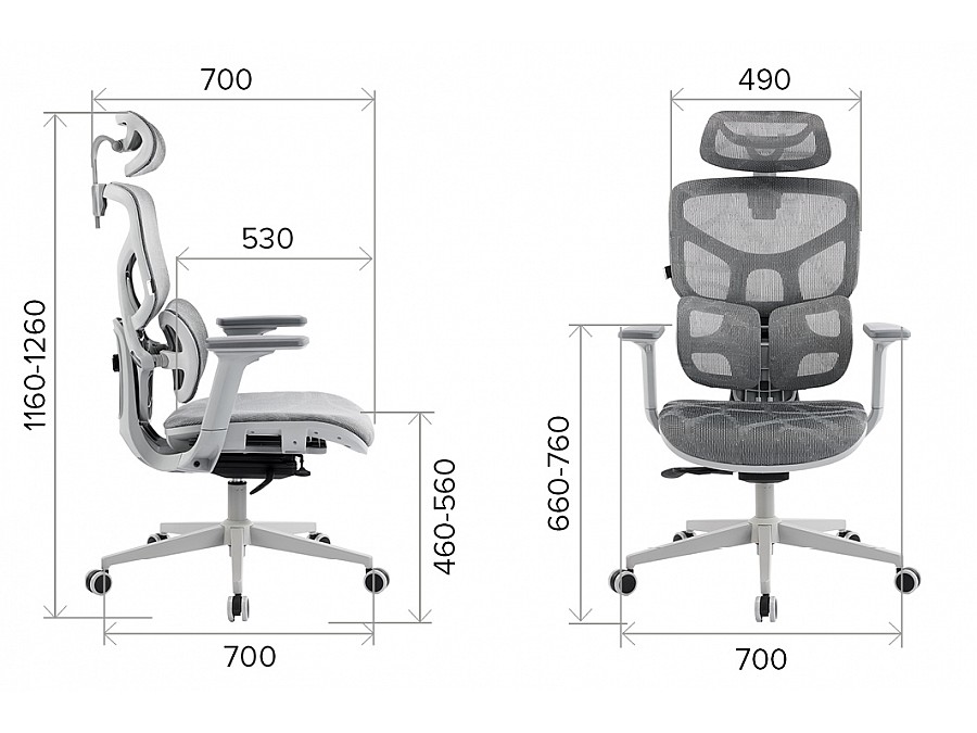 Эргономичное кресло Alfa Grey Сетка Серый