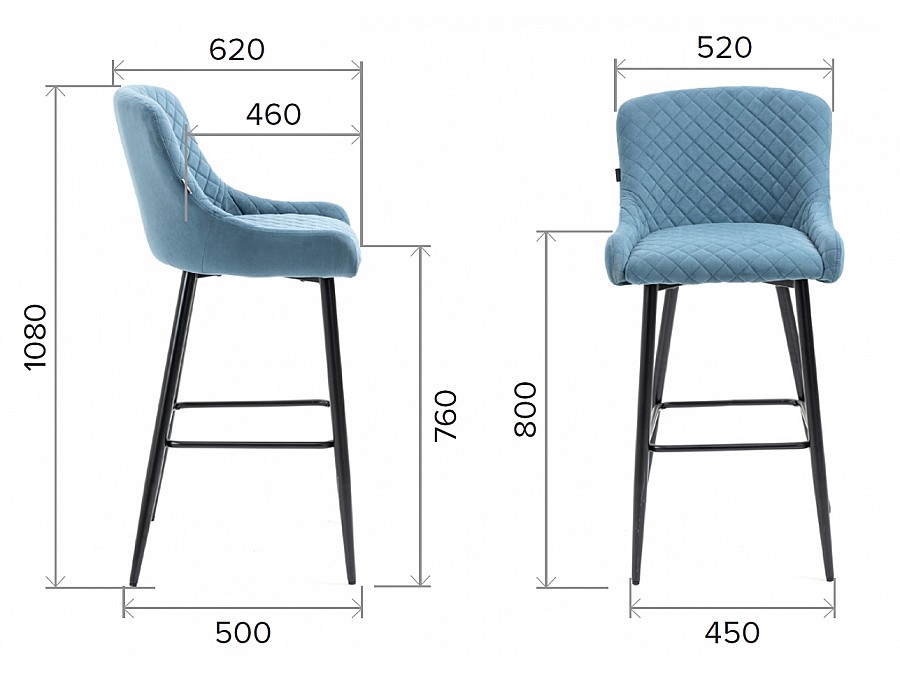 Стул барный Everprof Nico Ткань Терракотовый