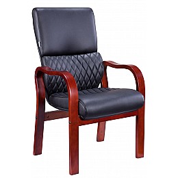 Кресло компьютерное Everprof President Wood CF Экокожа Черный