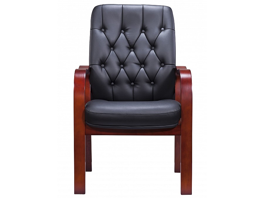 Кресло компьютерное Everprof Monaco Wood CF Экокожа Черный