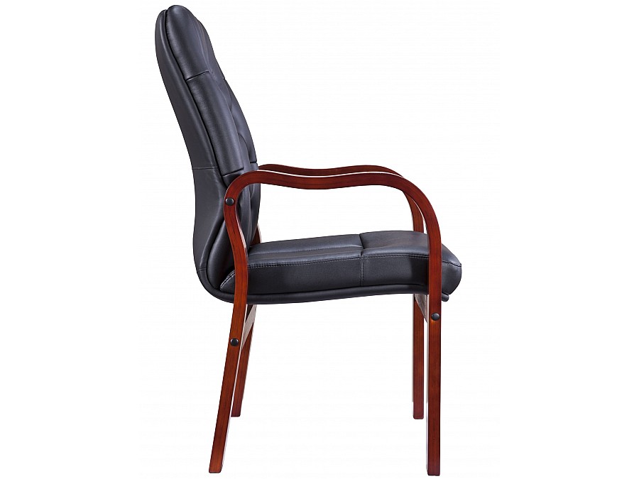 Кресло компьютерное Everprof Monaco Wood CF Экокожа Черный