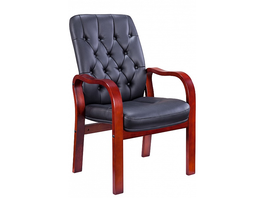 Кресло компьютерное Everprof Monaco Wood CF Экокожа Черный