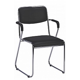 Кресло компьютерное Everprof Fix Plus Chrome Экокожа Черный