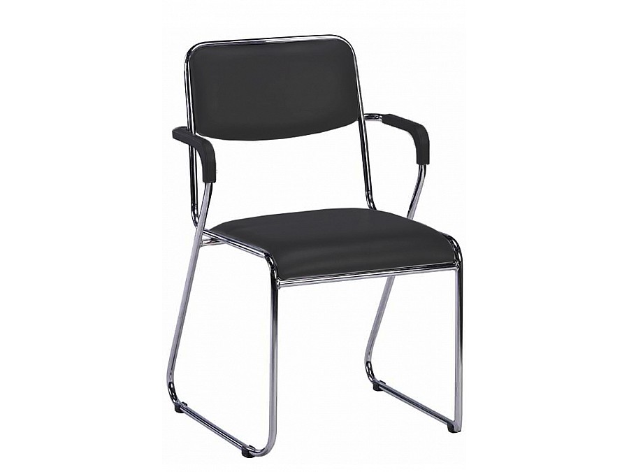 Кресло компьютерное Everprof Fix Plus Chrome Экокожа Черный