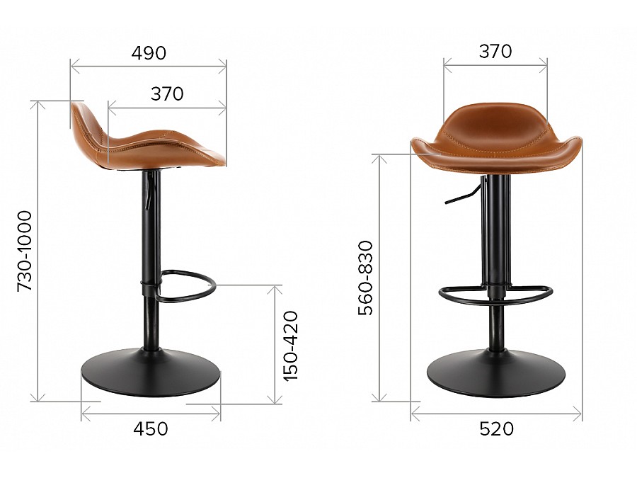 Барный стул Everprof Glory Экокожа Коричневый