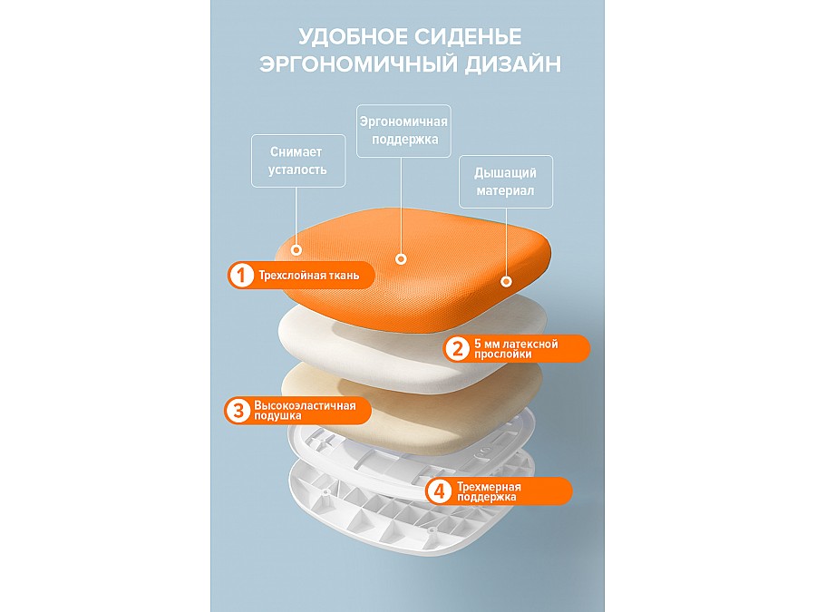Кресло детское компьютерное Everprof Kids 104 Ткань Оранжевый