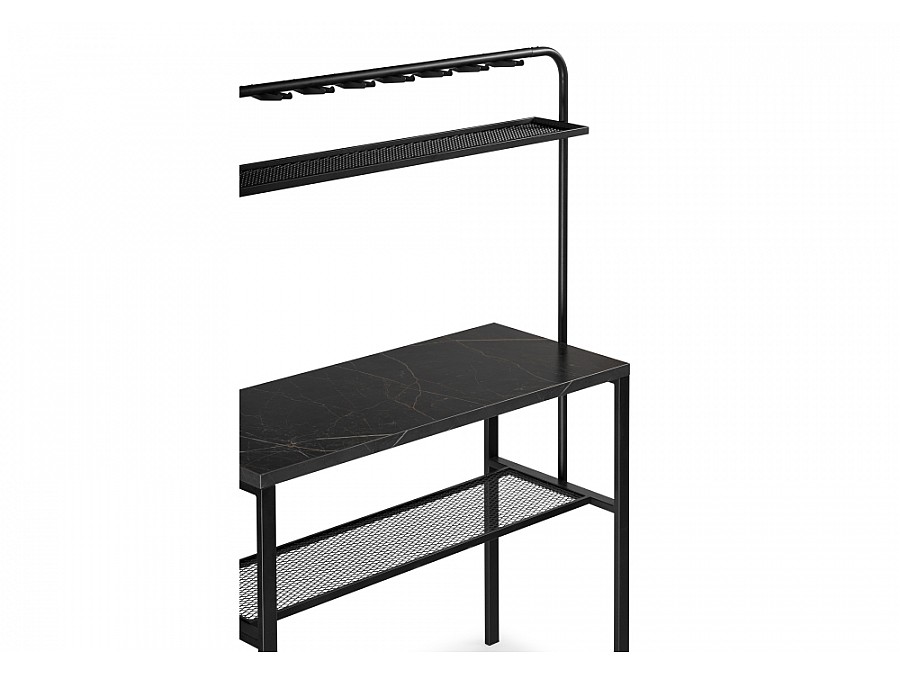 Барный стол Нари 120х50х171 файерстоун / черный матовый