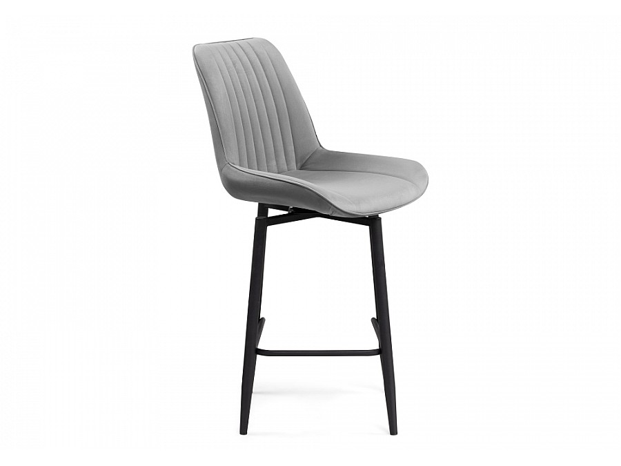 Барный стул Седа К крутящийся светло-серый / черный