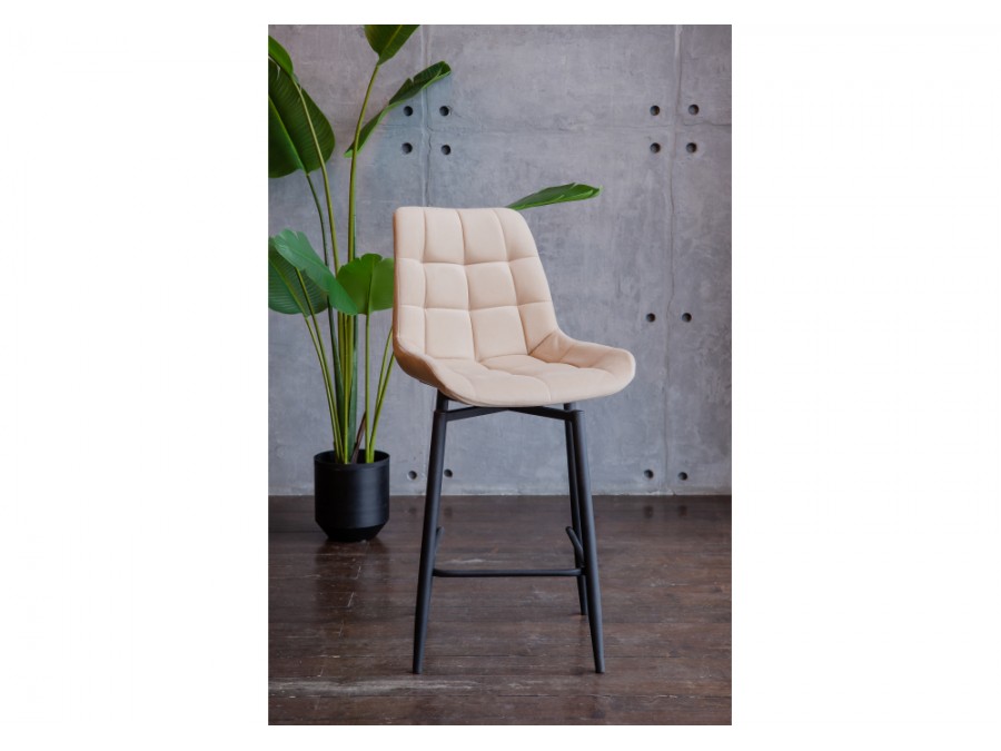 Барный стул Алст К крутящийся бежевый / черный