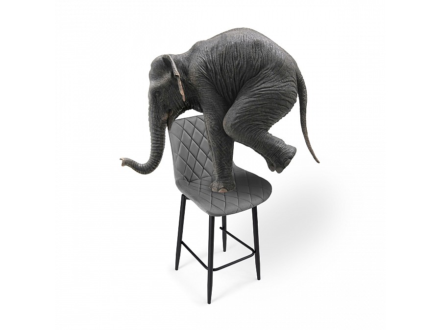 Барный стул Баодин К Б/К крутящийся темно-серый / черный