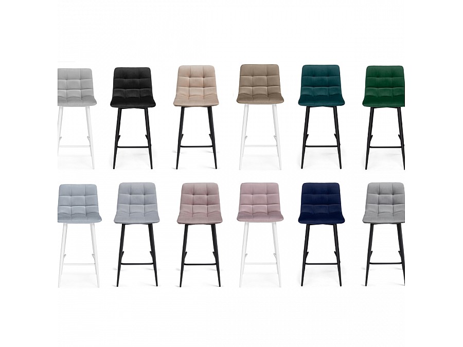 Барный стул Чилли К  светло-серый / белый