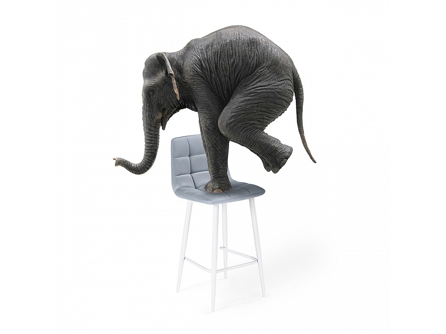 Барный стул Чилли К  светло-серый / белый