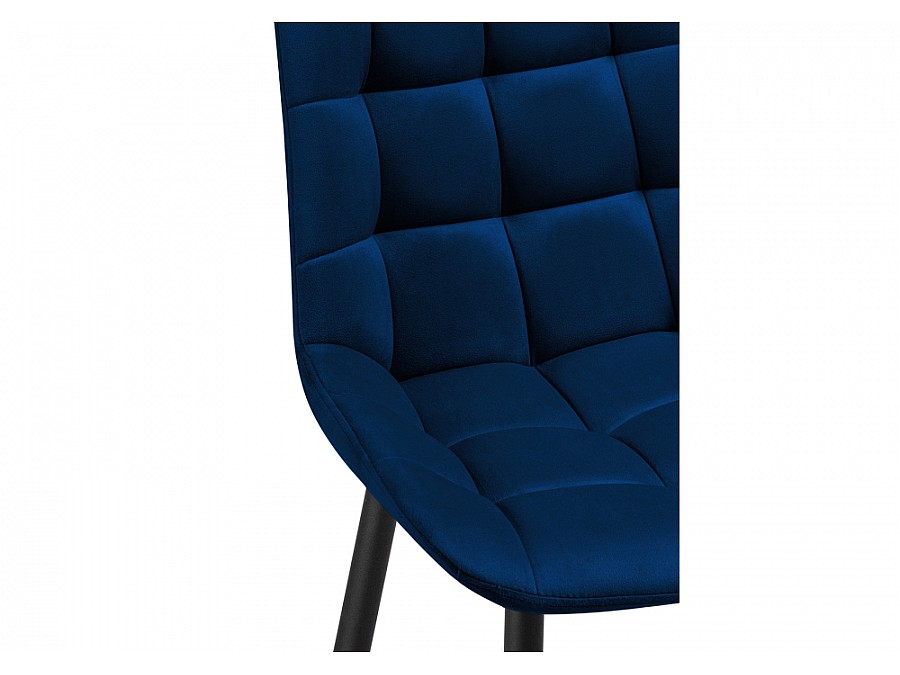 Барный стул Алст велюр синий / черный