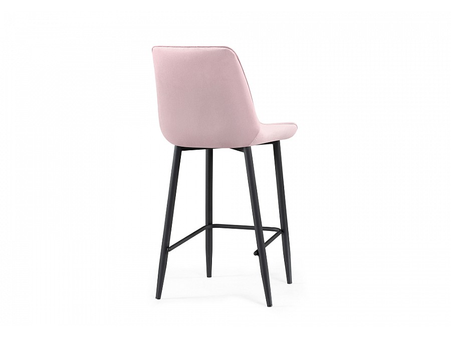 Барный стул Седа велюр розовый / черный