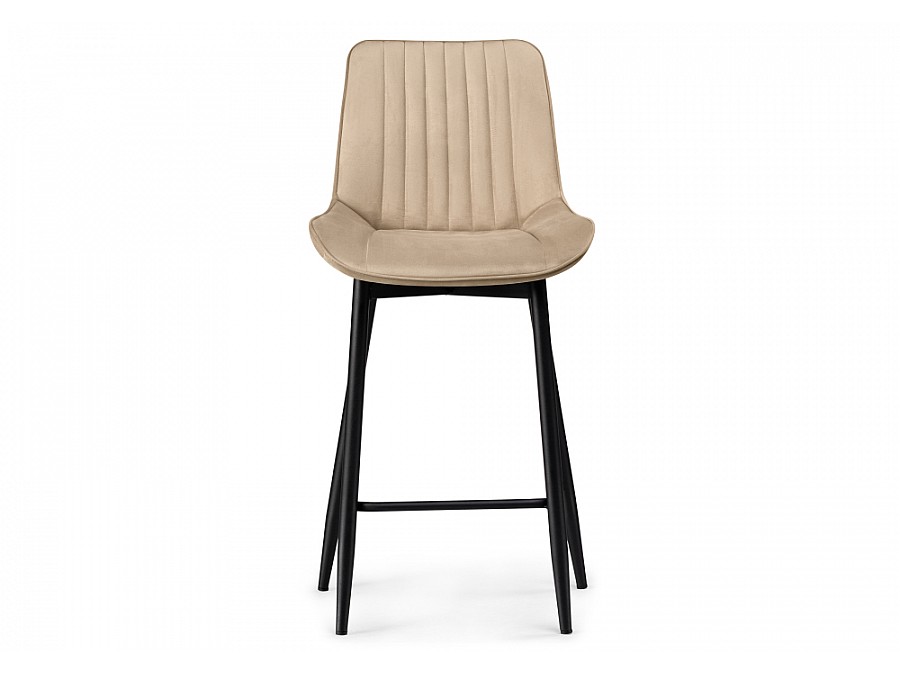 Барный стул Седа велюр бежевый / черный