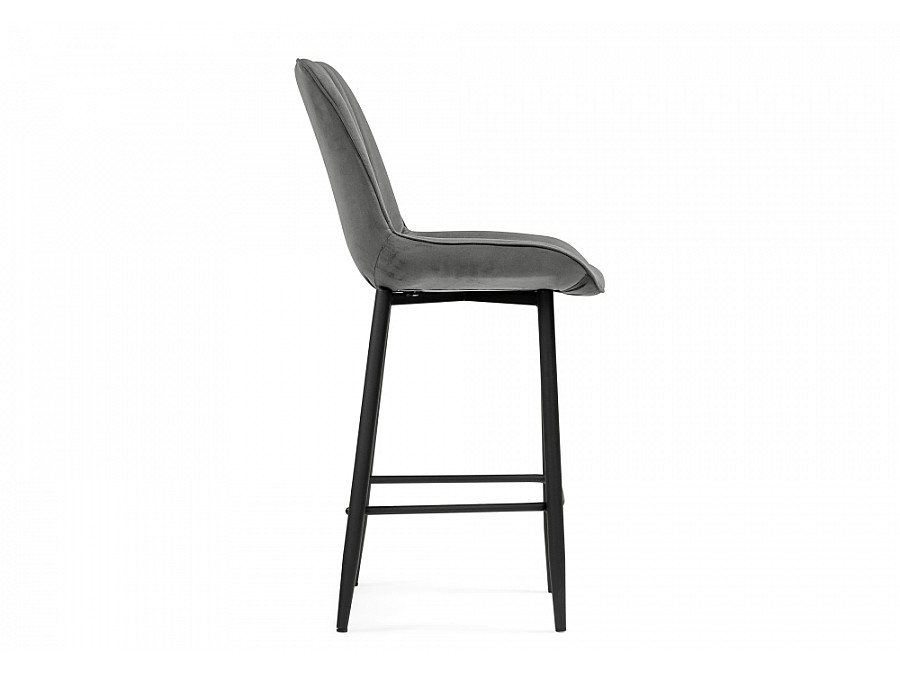 Барный стул Седа велюр темно-серый  / черный