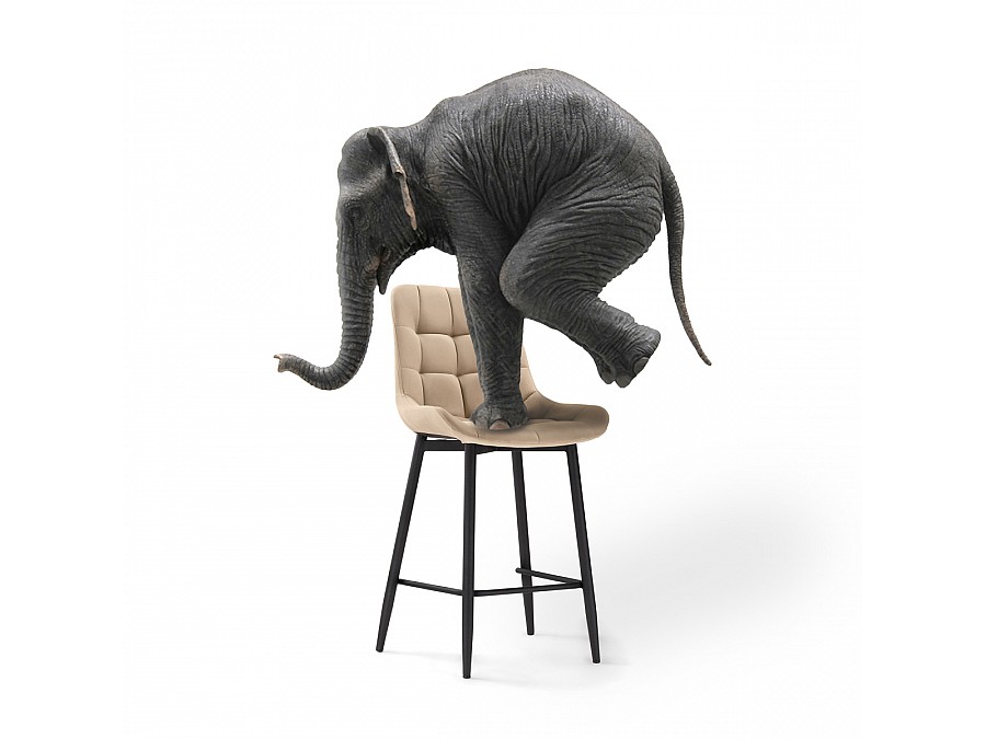 Барный стул Алст бежевый / черный