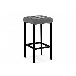 Барный стул Лофт кож.зам. темно-серый / черный матовый