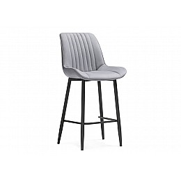 Барный стул Седа велюр светло-серый / черный