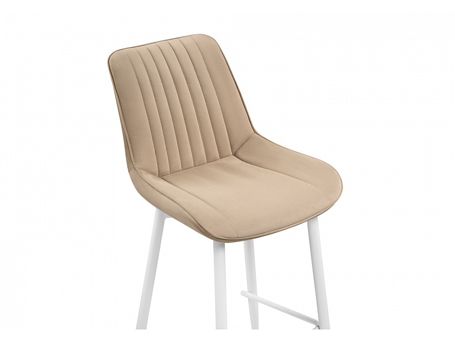 Барный стул Седа велюр бежевый / белый
