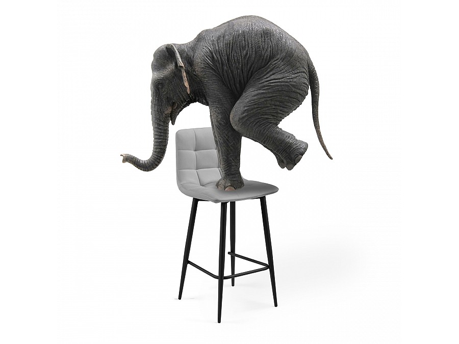 Барный стул Чилли К светло-серый / черный