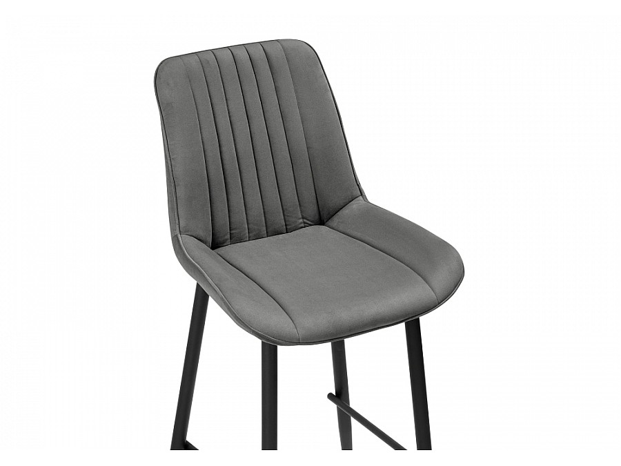 Барный стул Седа велюр темно-серый  / черный