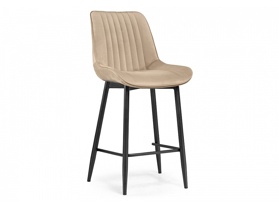Барный стул Седа велюр бежевый / черный