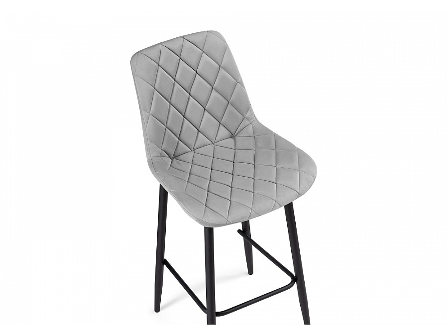 Барный стул Баодин К Б/К крутящийся светло-серый / черный