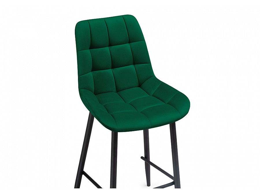 Барный стул Алст велюр зеленый / черный
