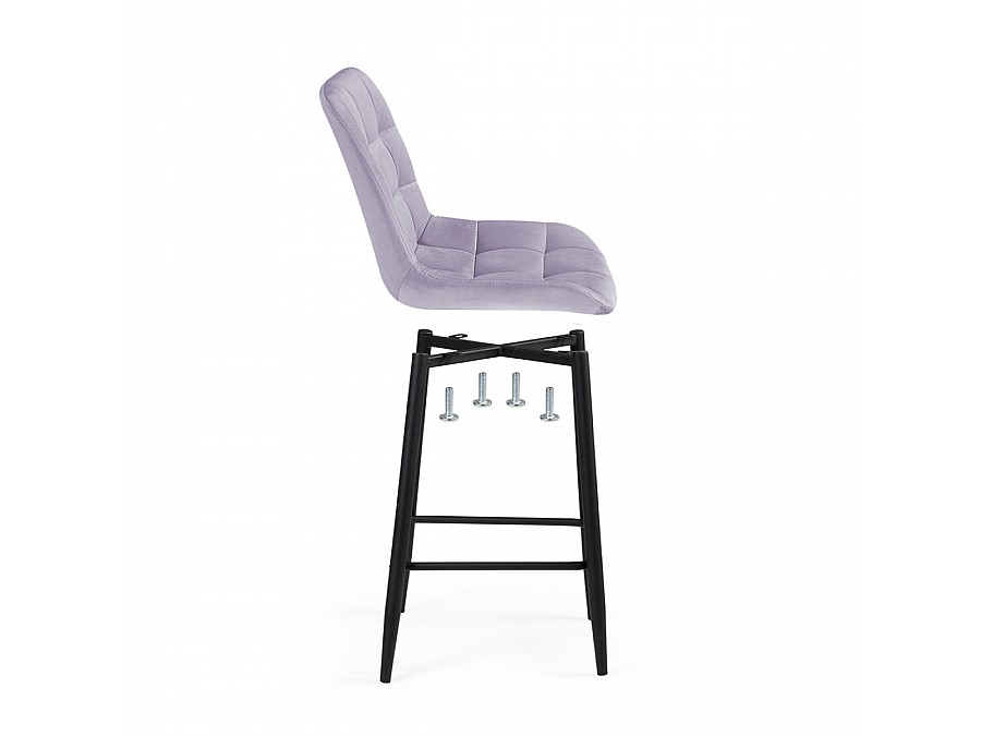 Барный стул Алст серо-лиловый / черный