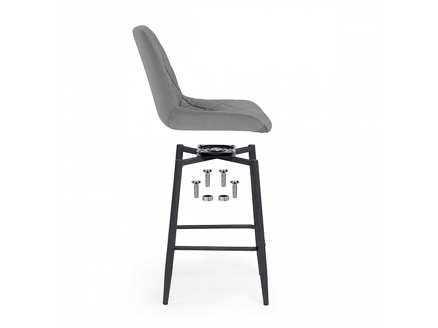 Барный стул Баодин К Б/К крутящийся темно-серый / черный