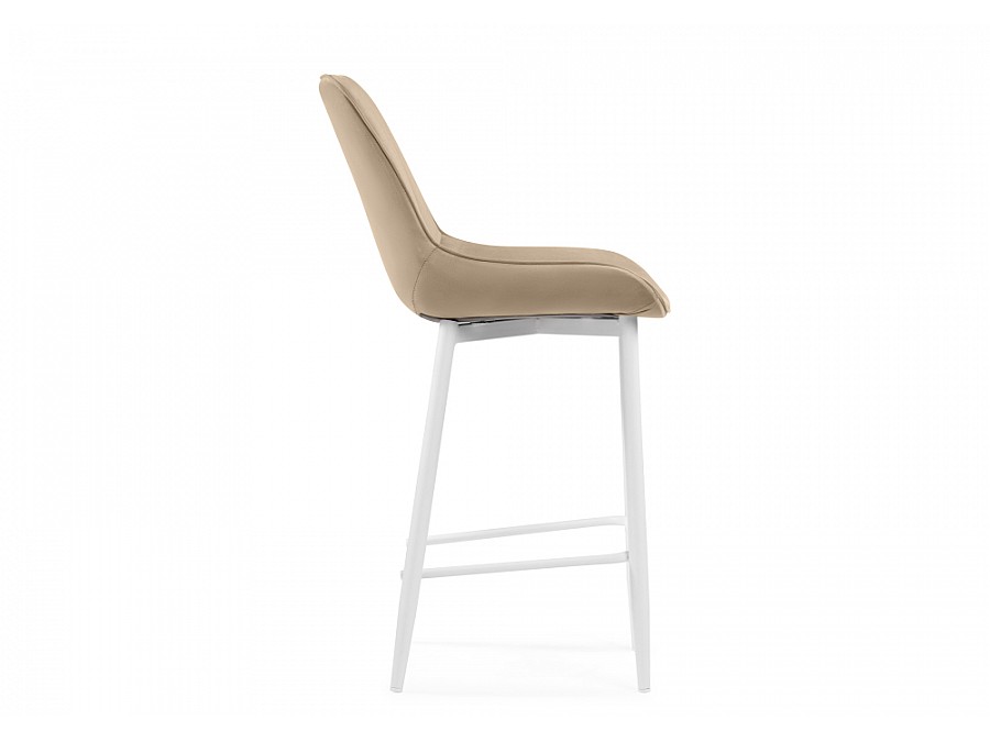 Барный стул Седа велюр бежевый / белый