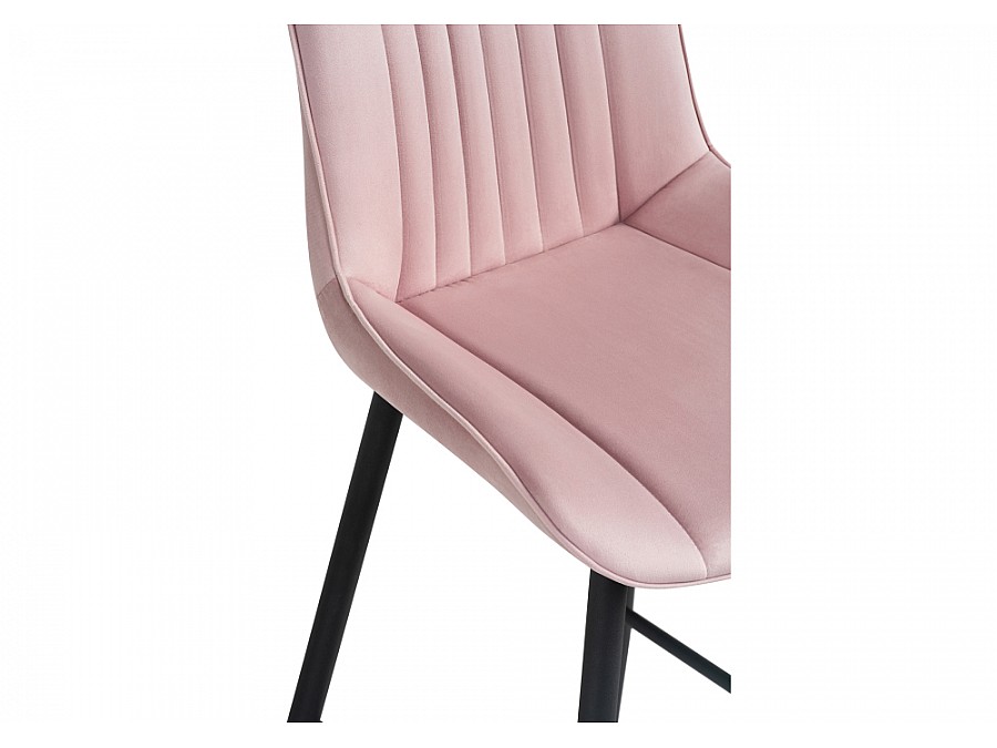 Барный стул Седа велюр розовый / черный