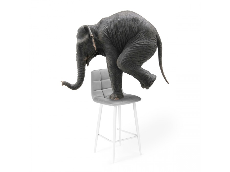 Барный стул Чилли К  светло-серый / белый