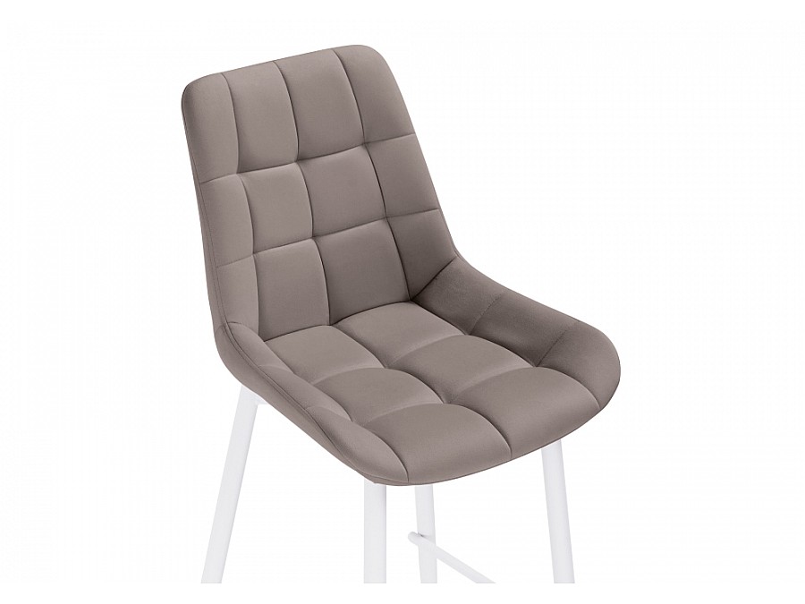 Барный стул Алст велюр латте / белый