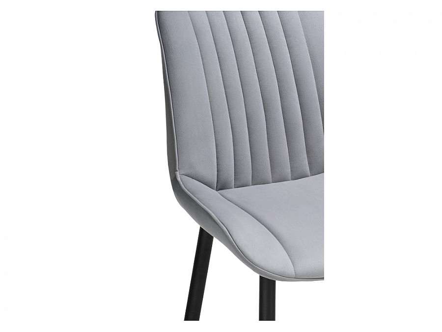 Барный стул Седа велюр светло-серый / черный