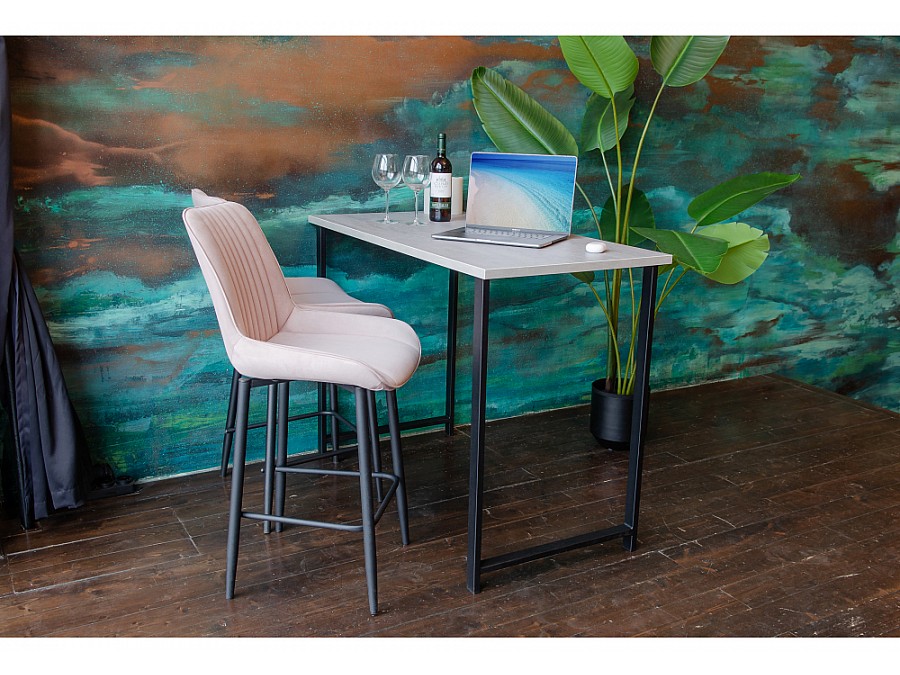 Барный стул Седа велюр розовый / черный