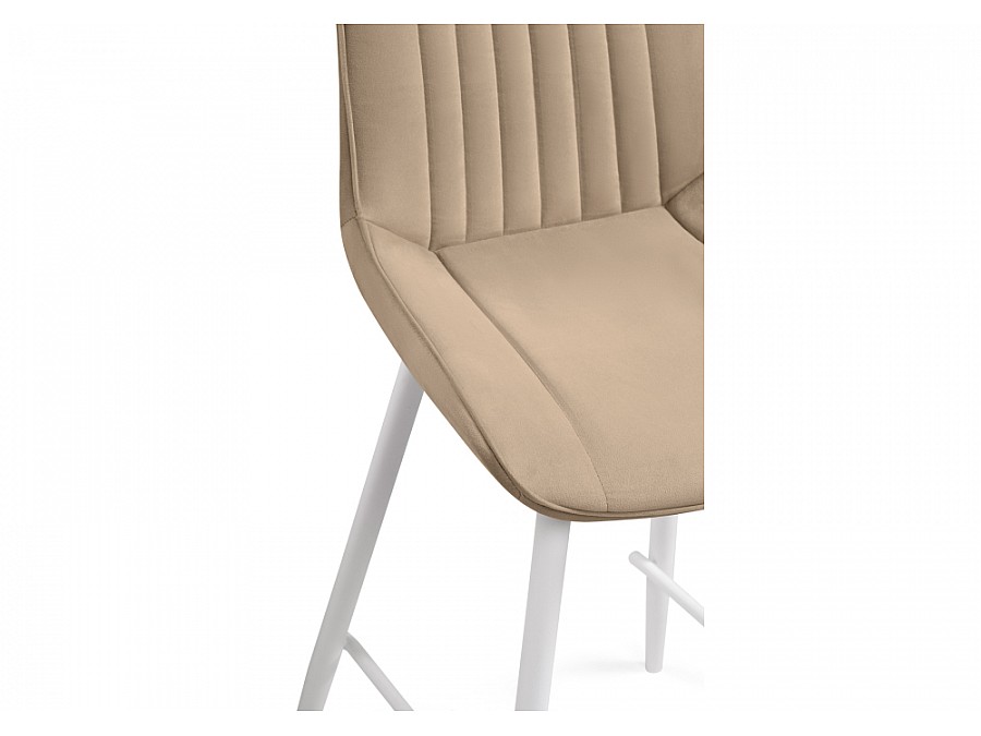 Барный стул Седа велюр бежевый / белый