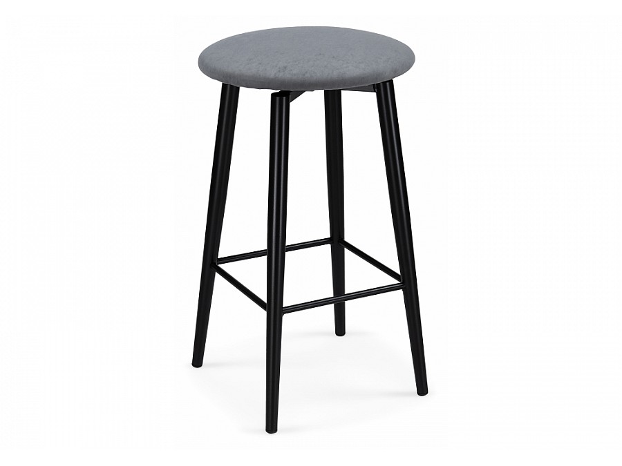 Барный стул Гангток крутящийся сильвер / черный матовый