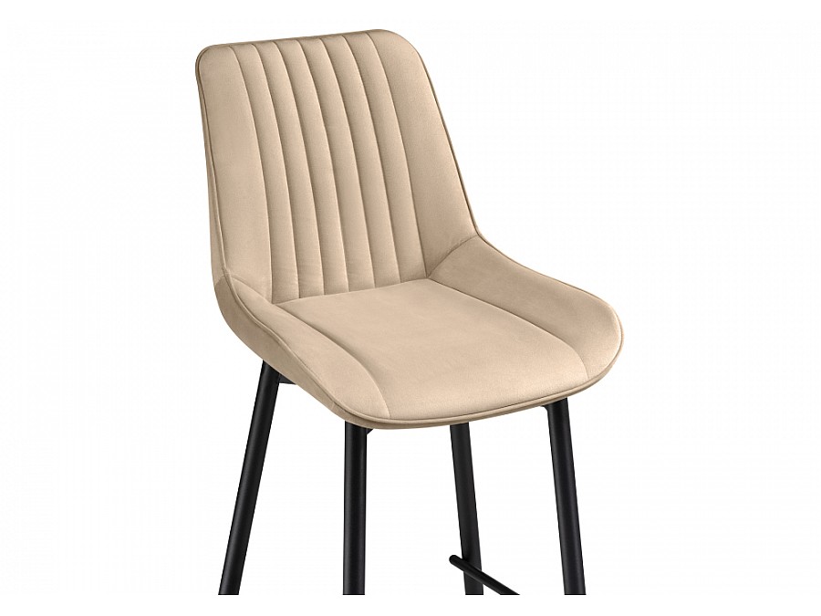Барный стул Седа велюр бежевый / черный